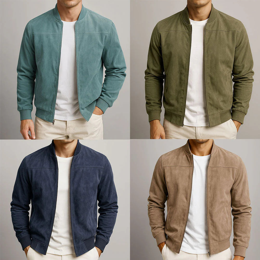 Chaqueta bomber de ante para hombre