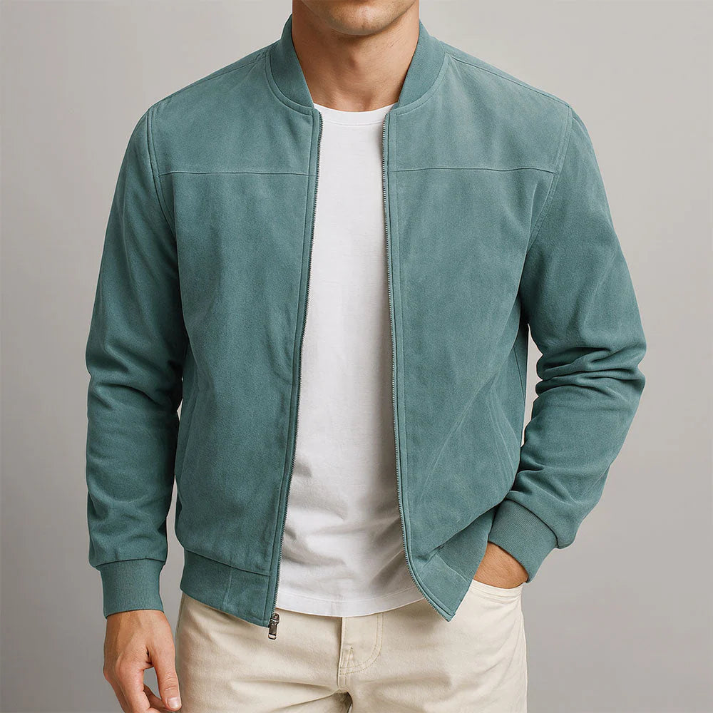 Chaqueta bomber de ante para hombre