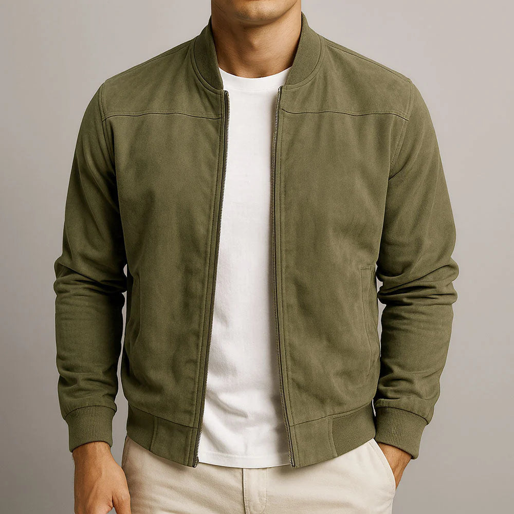 Chaqueta bomber de ante para hombre