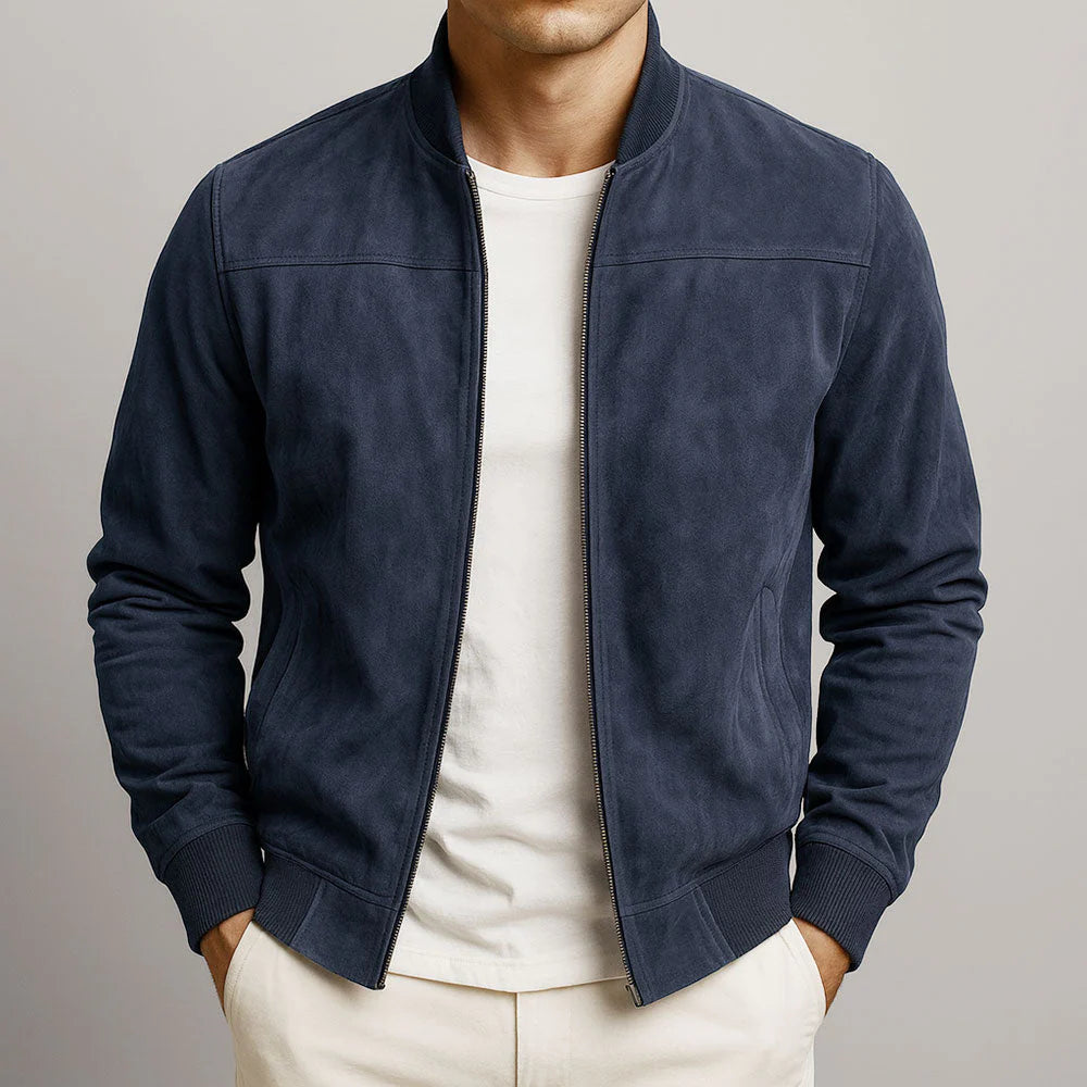 Chaqueta bomber de ante para hombre