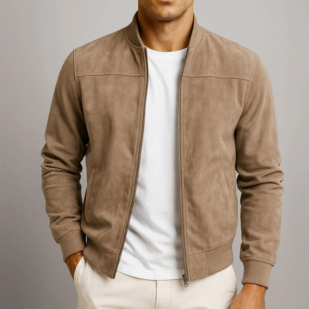 Chaqueta bomber de ante para hombre