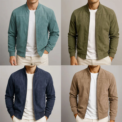 Chaqueta bomber de ante para hombre