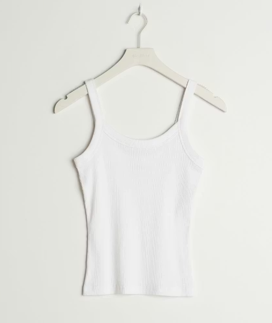 Camiseta sin mangas acanalada ajustada
