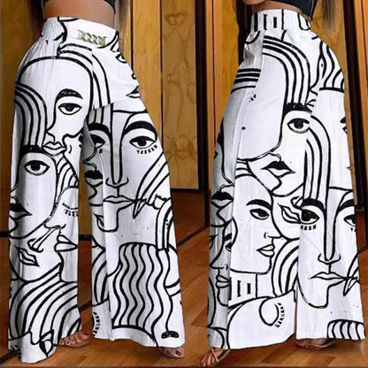 Pantalones de cintura alta y pernera ancha con detalle de cinturón